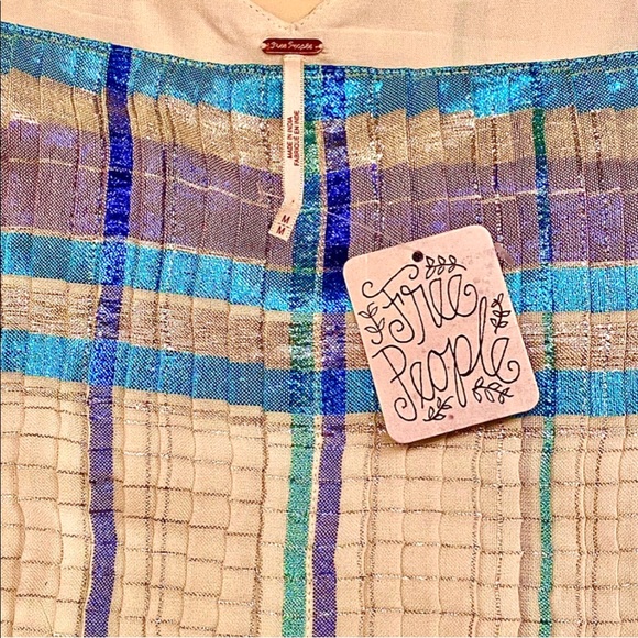 🌺🎉HP🎉🌺 NWT Free People Barcelona Shimmer Plaid Mini Dress - Picture 15 of 16